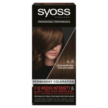 Syoss Permanent Color barva za lase, trajna, št. 4_8 Čokoladno rjava 1