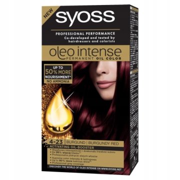 Syoss Oleo Intense permanentna barva za lase brez amonijaka, št. 4-23 Bordo