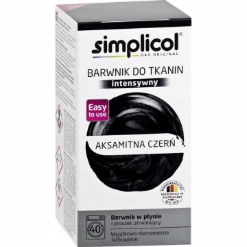Simplicol barva za tkanine, žametno črna 150 ml + 400 g
