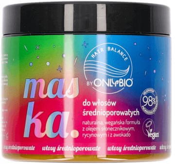 OnlyBio HAIR IN BALANCE maska za lase srednje poroznosti 400 ml