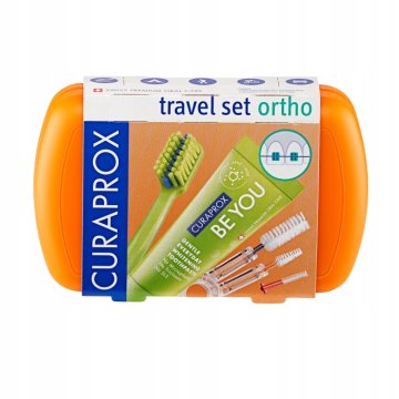 Curaprox Potovalni set ORTHO oranžen
