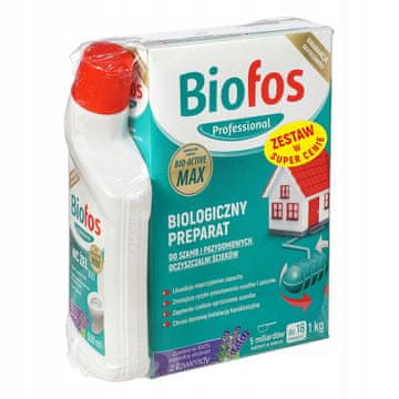 Priprava za greznice in hišne čistilne naprave BIOFOS 1kg + gel za stranišče 1 kos.
