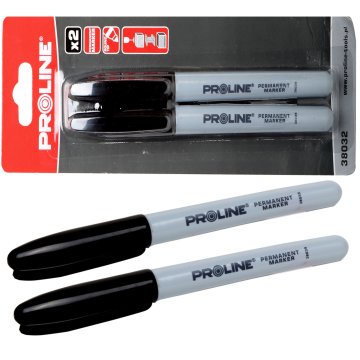 Proline Permanentni flomastri črni okrogli 2 kosa 38032 1 kos.