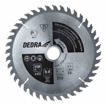DEDRA Rezalni disk H20040 200 x 30 mm 40 zob 1 kos.