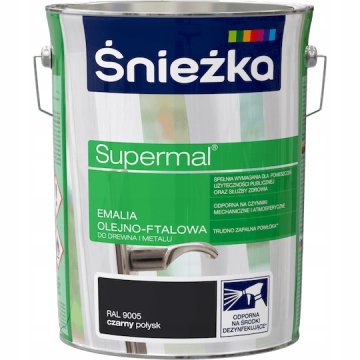 Śnieżka Supermal Črno olje-ftalni emajl 5 l 1 kos.