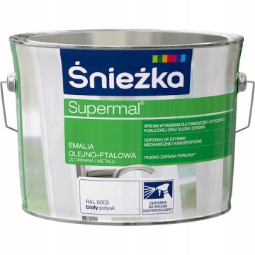 Śnieżka Supermal oljno-ftalni emajl 2,5 l bel sijaj RAL 9003 1 kos.