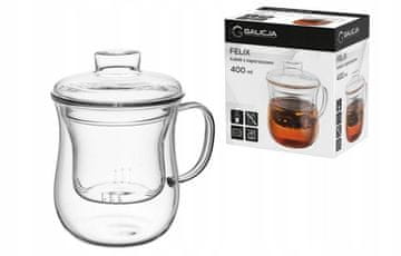 Galicja Steklena skodelica Galicia z infuzerjem 400 ml 1 kos.
