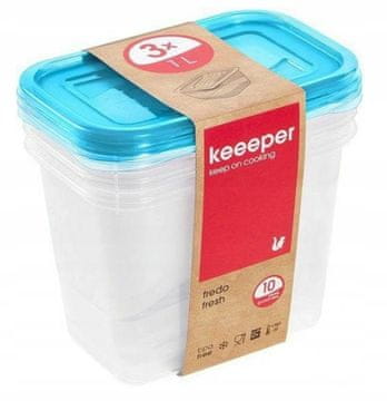 keeeper Komplet 3 posodic Fredo Fresh 1 l Keeper 1 kos.