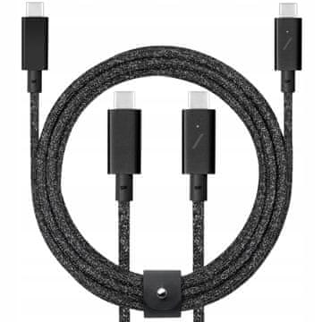 Kabel Native Union USB tipa C - USB tipa C, 2,4 m, črne barve, 1 kos.