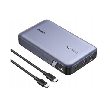 Ugreen Prenosna baterija 20000 mAh 100W USB-A / 2x USB-C siva 1 kos.