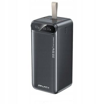 Prenosna baterija Awei PA-13 50000mAh 22,5W 2xUSB-A 1xUSB-C 1xmicroUSB črna 1 kos.