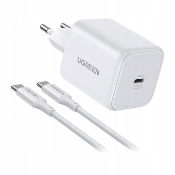 Ugreen X524 hitri stenski polnilnik + kabel 1m USB-C PPS QC 4.0 45 1 kos.