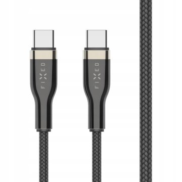 FIXED Fiksni kabel USB tipa C - USB tipa C, 2 m, črne barve, 1 kos.