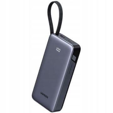 Ugreen hitra prenosna baterija 20000mAh 45W USB-C vgrajen telefonski kabel 1 kos.