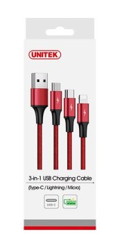 Unitek USB - Apple Lightning kabel 1,2 m rdeč 1 kos.