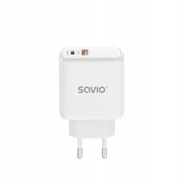 SAVIO Stenski polnilnik USB-C USB 30W QUICK CHARGE 3.0 PD 3.0 LA-06 1 kos.