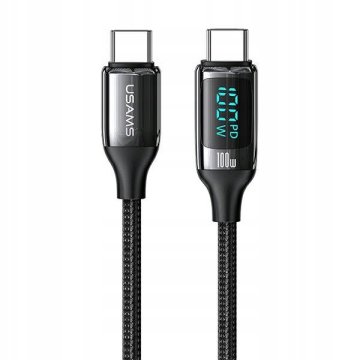 USAMS USB Type-C - USB Type-C kabel 1,2 m črne barve 1 kos.