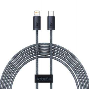 BASEUS Kabel USB Type-C - Apple Lightning, 2 m, siv, 1 kos.