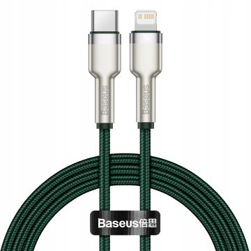 BASEUS Kabel USB Type-C - Apple Lightning, 1 m, zelen, 1 kos.