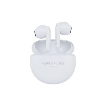 Happy Plugs Joy Lite - brezžične slušalke v ušesu z ENC (bele) 1 kos.