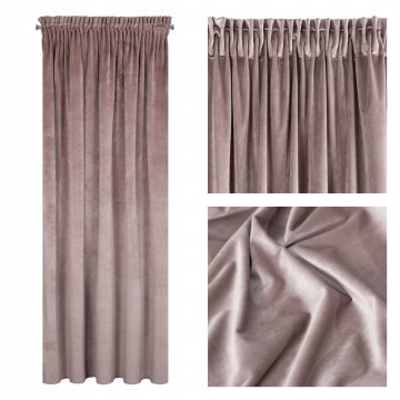 Eurofirany zatemnitvena zavesa, žametna roza, 140 cm x 270 cm, 1 kos.