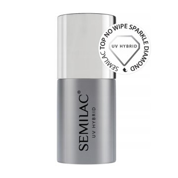 Semilac No Wipe vrh za hibridne lake za nohte, Sparkle Diamond 7 ml