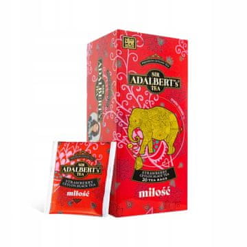 SIR ADALBERT'S TEA Adalbert's Tea črni čaj, cejlonski, okus jagode, Love 40 g