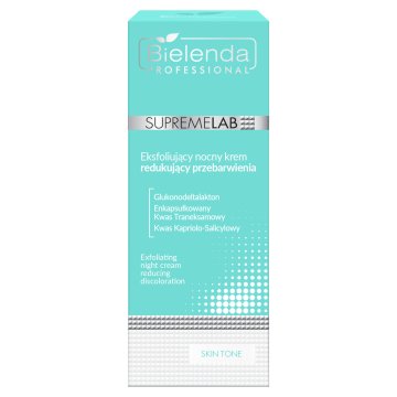 Bielenda Supremelab nočna piling krema za ten kože proti razbarvanju 50 ml
