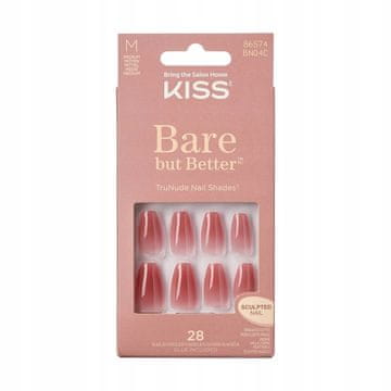 KISS Umetni nohti Bare But Better + lepilo, BN04, komplet 28 kosov