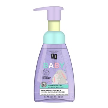 AA BABY čistilna pena v obliki oblaka, od 1. dneva življenja, hipoalergena 300 ml