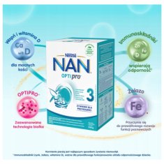 Nestlé Nan Optipro 3 mlečna formula 650 g 1 kos.