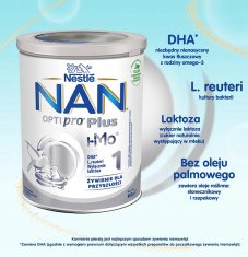 Nestlé NAN OPTIPRO Plus 1 HM-O mlečna formula za dojenčke od rojstva 800 g 1 kos.
