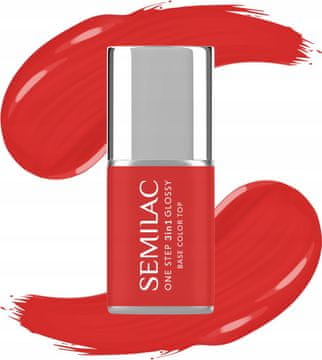 Semilac One Step 3v1 sijajni hibridni lak za nohte, št. 530 Scarlet 7 ml
