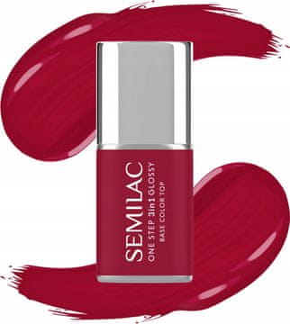 Semilac One Step 3v1 sijajni hibridni lak za nohte, št. 575 temno rdeča 7 ml