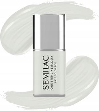 Semilac One Step 3v1 sijajni hibridni lak za nohte, št. 110 The White 7 ml