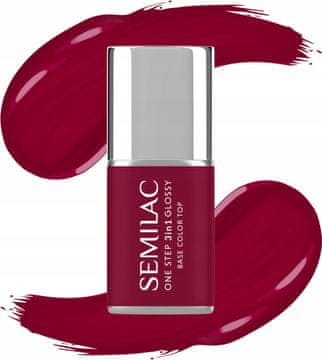 Semilac One Step 3v1 sijajni hibridni lak za nohte, št. 570 Temno malina 7 ml
