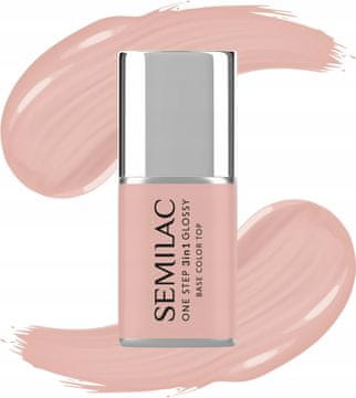 Semilac One Step 3v1 sijajni hibridni lak za nohte, št. 450 Svetlo breskev 7 ml