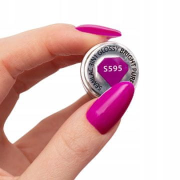 Semilac One Step 3v1 sijajni hibridni lak za nohte, št. 595 Svetlo vijolična 7 ml