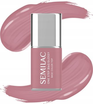 Semilac One Step 3v1 sijajni hibridni lak za nohte, št. 201 Earth Pink 7 ml