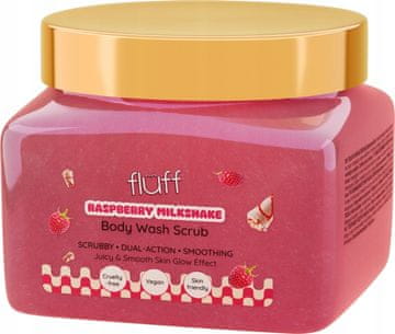 Piling za telo FLUFF, malinov mlečni napitek 350 ml
