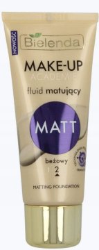 Bielenda Make-Up Academie Matt fluid za obraz, matirajoči, št. 2 bež 30 g