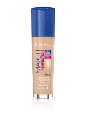 Rimmel London Match Perfection tekoči puder za obraz z zaščitnim faktorjem SPF 11-20, 30 ml