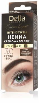 DELIA COSMETICS DELIA Intenzivna kremna kana za obrvi, barva 3.0 temno rjava - NOVA FORMULA