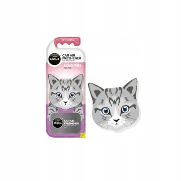 Osvežilec zraka za avto Aroma Car Love Pets Real Cats, rdeča korala 1 kos.