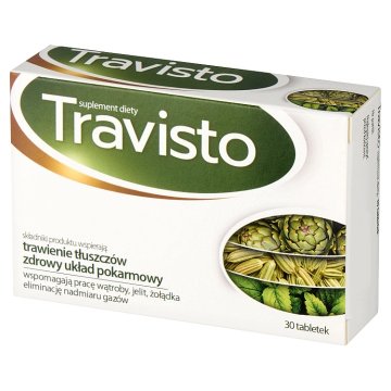 Aflofarm Travisto sestavine za podporo prebavi 30 tablet