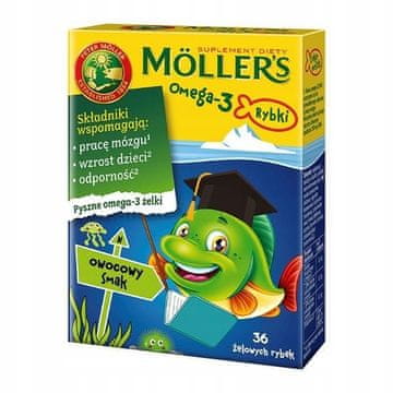 L&L Omega-3 ribji želeji, sadni okus, prehransko dopolnilo 36 kosov.