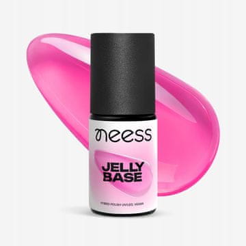 Neess Jelly Base za hibridne lake za nohte, Cherry 4 ml