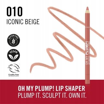 Rimmel Oh My Plump! črtalo za ustnice, št. 10 Iconic Beige 1,2 g