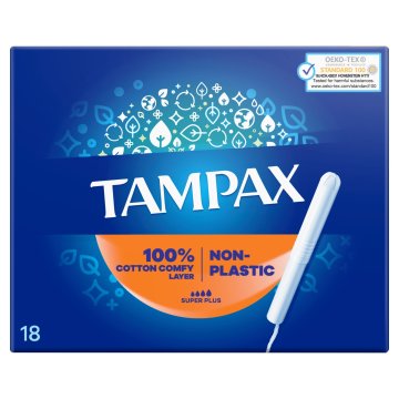 Tampax higienski tamponi z aplikatorjem, brez plastike, Super Plus 18 kosov.
