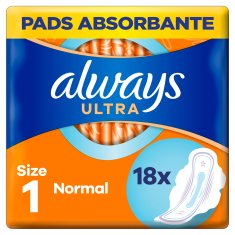 Always Higienski vložki Ultra Day s krilci, normalni, 18 kosov.